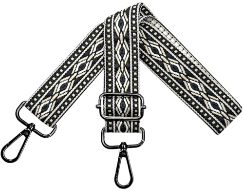 Verstellbarer Schultergurt für Taschen Damen Tragegurt, Taschengurte zum Wechseln, Taschengurt Breit 3.8cm mit Schwarz Karabiner, Schulterriemen für Schultertasche Handtaschen, Schwarz, N30