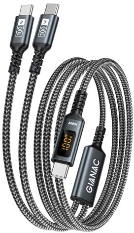 GIANAC 100W USB C Multi USB Kabel [1.2M],USB C auf USB C Kabel，2 in1 Schnell Ladekabel Mehrfach Ladekabel mit USB C ×2 Kabel für iPhone 16/15 Pro Max,iPro 2020, iPad Air 2020,Galaxy S24/S23/S22