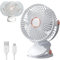 AHYDFSR Ventilateur de bureau USB, Petit Ventilateur Bureau 3 Vitesses, Rotation à 360°, avec Lumière LED, Ventilateur Portable pour Bureau, Maison, Chambre, Voiture, Camping en Plein Air, Blanc