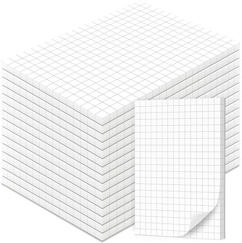 Fantastino Blocco note formato A7 a quadretti, confezione da 16, 800 fogli (50 per blocchetto), carta di alta qualità da 90 g/m², piccoli blocchi per appunti, a quadretti, mini note strappabili per