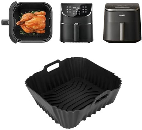 Silikonform Heißluftfritteuse für COSORI 5,5L 6L Turboblaze CAF-DC601-KEU Heißluftfritteuse Airfryer, 9-in-1 Air Fryer XXL 6L Auflaufform Zubehör Silikon Einsätze für COSORI CAF-DC601-KEU Cp158-AF