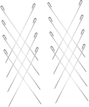 ibasenice 16pièces Lot De Brochettes De Barbecue Pour Grillades Brochettes Turques Plates Acier De Barbecue Longues Et Lavables
