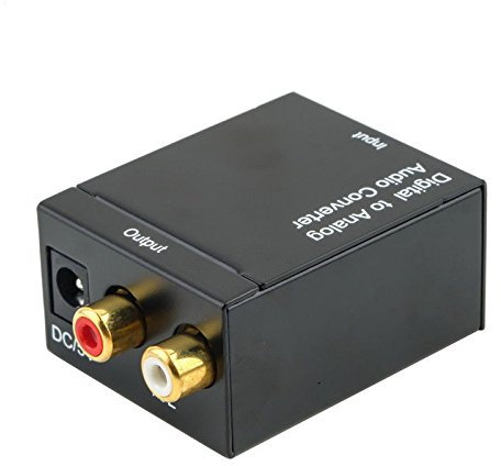 Pqahffowr - Adaptador de convertidor coaxial Toslink SPDIF digital a audio analógico con cable de fibra