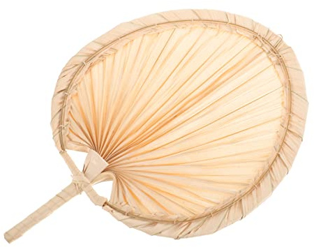 FIXOSHEE Abanico de Mano Artesanal Mano de Palma Natural Ventilador Portátil para Verano Boda Playa y Decoración Ligero y Cómodo para Enfriar Días Calurosos