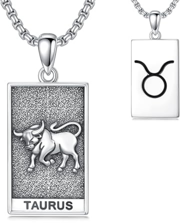 HARMONY BOLA Collier taureau en argent sterling 925 avec pendentif taureau astrologie horoscope bijoux pour hommes et femmes cadeaux d'anniversaire