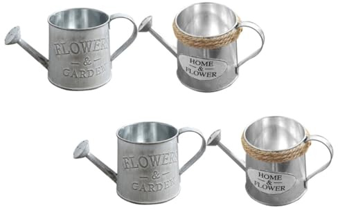 Gatuida 4 pièces Seau à Fleurs Rétro Arrosoir Déco Vintage Portable avec Poignée Pot de Fleur pour Décoration Intérieure et Jardin