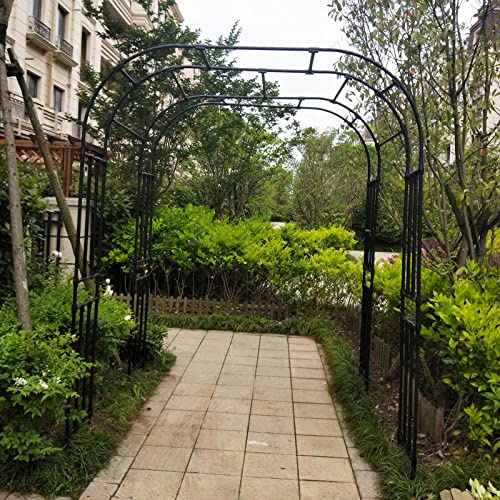Rosenbogen Rankgitter aus Metall extra breit 120 320 cm Gartenlaube stabil & witterungsbeständig 40cm Tiefe perfekt für Kletterpflanzen & Blumen (B220xH240cm)