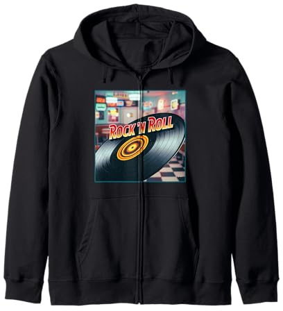 Comedor de Vinilo Rock 'N Roll Sudadera con Capucha