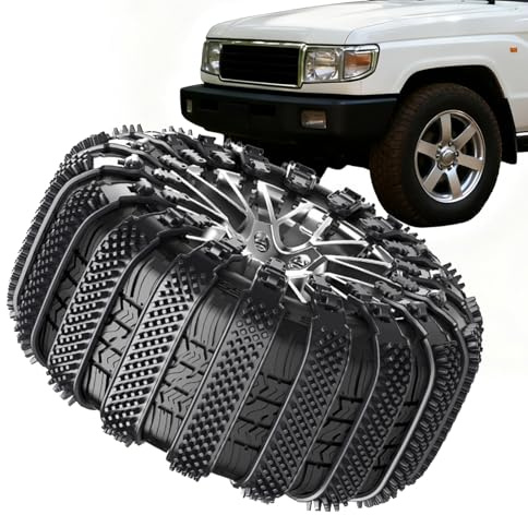 Snow Chains – 10piece Heavy-Duty Wheel Ties Belts | 45x3cm | Snow Ćhains For Trucks | Tire Traction Belts Ś Truck Tire Chains | Grip Straps For Ice Winter Hiking Trailer Offroad Lawn