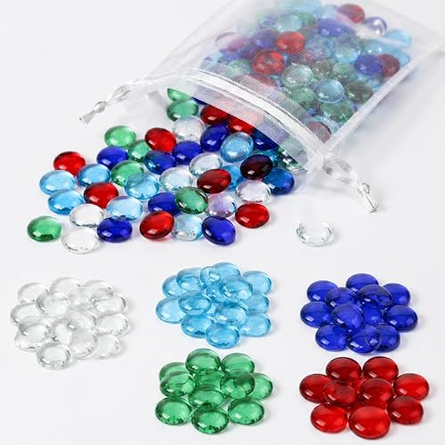 MUXHEL 2kg Muggelsteine, Glassteine, Muggelsteine bunt, Glasnuggets bunt, Dekorative Glassteine, für DIY Kunstprojekte Aquarium, Blument