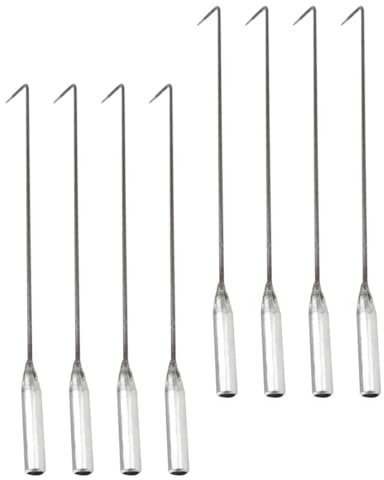 Tofficu 8pcs Steel Fire Pit Poker Sticks Fireplace Ash Cleaning Hooks Heating Stove Long Handle Fire Hooks BBQ Accessories for Outdoor Cooking and Hearth Maintenance