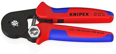KNIPEX Selbsteinstellende Crimpzange für Aderendhülsen mit Seiteneinführung mit Mehrkomponenten-Hüllen brüniert 180 mm, 97 53 14
