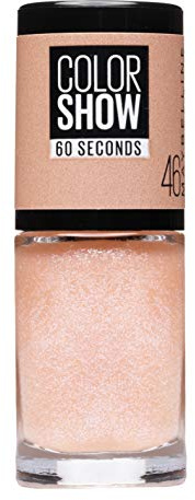Maybelline ColorShow Nagellack, Nr. 46 Sugar Crystal, bringt die Laufsteg-Trends aus New York auf die Nägel, in schimmerndem beige-nude, 7 ml