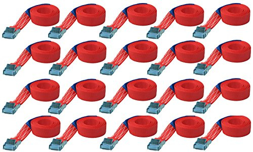 20x 1m Befestigungsriemen Spanngurte Zurrgurt Schnellspanner Schnellverschluss Gurt Bindegurt mit Klemmschloss 25mm Breit