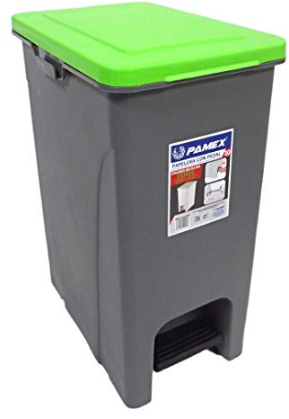PAMEX - Papelera con pedal 30L (Verde)