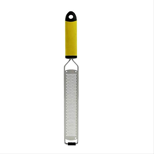 Premium Grater Zester Zester Citrus Küche Parmesan Reibe Zitrone Saute Muskatnuss Reibe Glyrgher Messerscharf Edelstahl Stee L Klingenhäcksler Gelb 38 X 4,2Cm