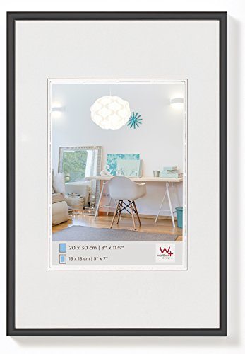 walther design Bilderrahmen schwarz 40 x 60 cm Doppelpack, New Lifestyle Kunststoffrahmen KV460BD
