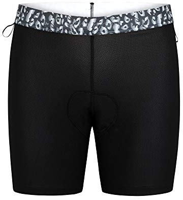 Ziener Damen Nekia X-Gel Fahrrad-Unterhose/Rad-Innenhose/Mountainbike-Unterwäsche - sehr atmungsaktiv|gepolstert|schnelltrocknend|elastisch, Black Leo, 36