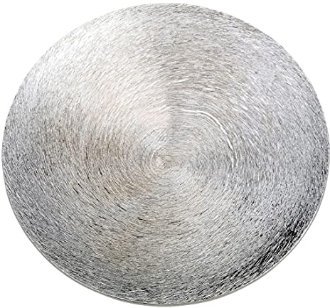 NKlaus piatto per candele in alluminio rotondo Ø14cm portacandele argento look ardesia portacandele bombato 10347