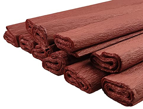 Netuno 10 Rollen Krepppapier Dunkelbraun200 x 50 cm buntes Bastelpapier für Dekoration Geschenkverpackung kreative Projekte Deko Papier farbig Papierrollen Bastelkrepp Floristenkrepp crepe paper