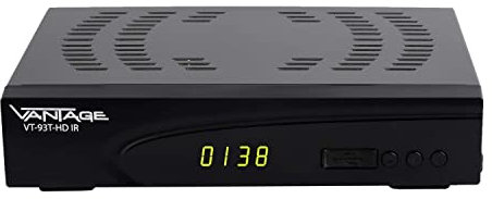 Vantage VT-93 DVB-T2 Ricevitore, decoder digitale terrestre, Ricevente Antenna, TV in HD, PVR Ready, digitale, Full-HD 1080p, HDMI, Media Player, S/PDIF, USB 2.0, LAN, 12V compatibile, nero