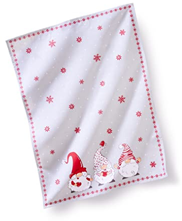Reduziert: Kracht Geschirrtücher für Weihnachten aus Halbleinen, Winterwichtel, 2er Pack, 50x70 cm, 251-872