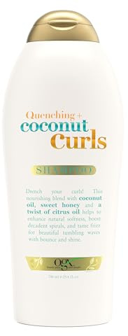 OGX Quenching + Coconut Curls, Moisturizing Shampoo for Curly Hair, Detangling, Curl Enhancing, 25.4 fl oz