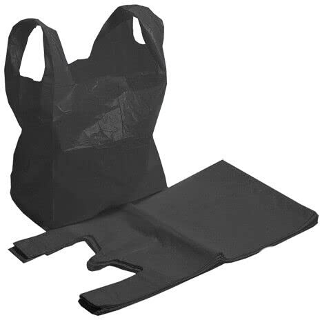 Efforias Große Kunststoff-Tragetaschen, 28,9 x 43,2 x 53,3 cm, strapazierfähig, Westen-Stil, 75 Stück, Schwarz