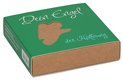 Butzon & Bercker Engel-Handschmeichler aus Eschen-Holz - Dein Engel der Hoffnung mit Heft in Geschenkverpackung; Maße 5 x 4 x 1,1 cm, Glücksbringer für Kinder und Erwachsene