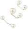 3 Stück Doppel Faux Perlen Brosche Kragen Clip Schal Clip， Perlenbrosche Kragenclip Perlen Cardigan Brosche,Doppelköpfige Perlen Cardigan-Brosche Ausschnitt Brosche Pullover Kleidung Sweater Shawl