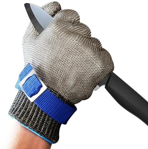 1 gant anti-coupe, gant en acier inoxydable résistant aux coupures, gant de travail de protection de sécurité, adapté pour la cuisine, le jardinage, l'exploration en plein air
