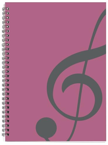 MAXCURY Tomt ark musikkomposition manuskript personal papperskonst musik anteckningsbok svart 100 sidor 26 x 19 cm (rosa)