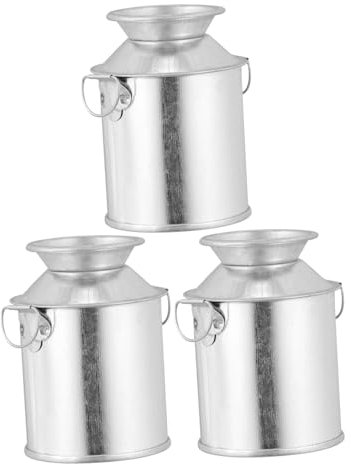 FUNOMOCYA Vintage Metal Flower Vase Handle, 3pcs Rustic Iron Plant Buckets for Garden Decor, Decorative Flower Holders Suitable for Indoor and Outdoor Use