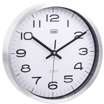 Trevi OM 3516 S Orologio da Parete in Metallo con Diametro 25 cm e Movimento Silenzioso Sweep