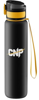 CNP Professional Large Supplement Shaker and Water/Mixing Bottle for Preworkouts/Intraworkouts and Protein Shakes 1 Litre Capacity, 2 Colours (Black)