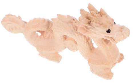 Cabilock Holz Drachen Statue Drachenskulptur Dekoration Tisch Drachenornament Innenraum Chinesische Drachendekoration Schreibtisch Modellierung