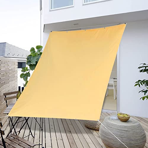 Sonnensegel, wasserdicht, rechteckig, 1,7 x 3,2 m, winddicht, UV-Schutz, Pergola-Markisen, mit Befestigungsset, für Terrasse, Rasen, Terrassendielen (Creme)