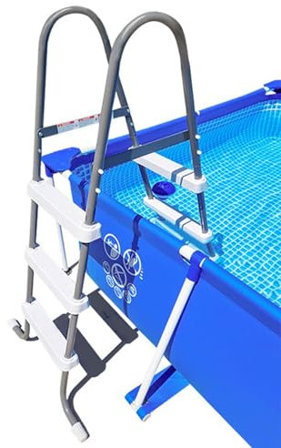 DVTFRUI ​Heavy-Duty 3-Level Stainless Steel Pool Staircase with Thick-Grip Rails, Anti-Corrosion Pool Ladders for Home & Commercial Pools Easy Installation,133cm