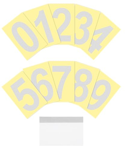sourcing map 2 Sets/20 Pcs Reflective Mailbox Numbers for Outside, 2 Inch 0-9 Vinyl Self-Adhesive Numbers Stickers Waterproof House Sticker with Scraper for Signs Doors Address, White