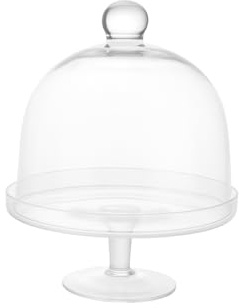 DRW Contenitore Piatto e Campana in Vetro soffiato a Mano in Spagna Trasparente 30 x 30 x 30 cm, Medidas: 30x30x30 cm