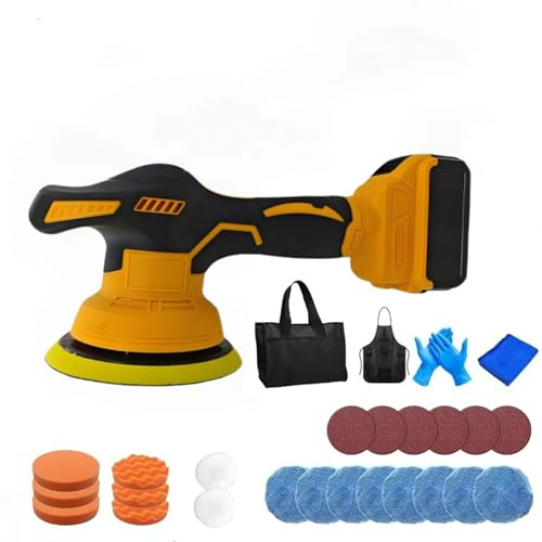 Cordless Car Polisher, 6in Car Buffer Polisher Machine for Dewalt 18V Battery, 8 Variable Speed Car Polishing Kit for Auto Detailing Polishing Waxing Scratch Removing (Battery Not Included)