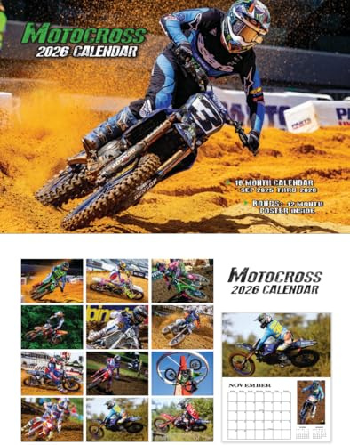 2026 MOTOCROSS RACING Wall Calendar w Poster Dirt Bike MX Action Pro Bikes SX Race