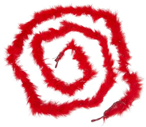 GORGECRAFT 1.8 m X 45mm Rote Federboas Chandelle Dicke Flauschige Federboas Federfransenbesatz Für Kostüme Halloween Karneval 1920'Er Jahre Tanzen Hochzeit Party Cosplay Kostümzubehör Dekorationen