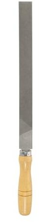 HARFINGTON Flat Thin Cut File 12 Double Cut Teeth High Carbon Steel Hand Rasp File with Wood Handle for Metal Wood Deburring Removing