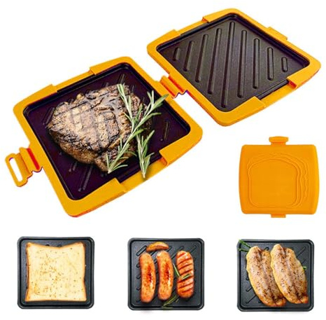 Zibeem Sandwichera Para Queso A La Plancha | Superficie Antiadherente Y Resistente Al Calor | Tostador Y Sandwichera Para Microondas Desayuno - Para Reuniones Hogar Apartamento Dormitorio Viaje
