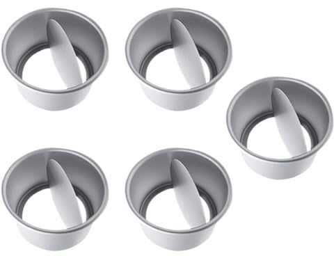 NIYANGLE 5 pezzi Teglie Rotonde in Alluminio Anodizzato per Dolci con Fondo Removibile Resistenti Facili da Pulire per Cheesecake e Pasticceria Professionale