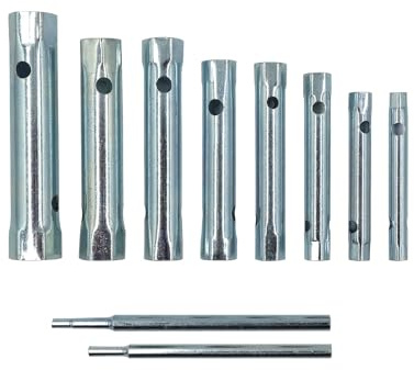 10-Tlg Rohrsteckschlüsselsatz Rohrschlüssel-Set 6x7-20x22 mm Metrisch | Doppelsteckschlüssel Zündkerzenschlüssel Armaturenschlüssel Wasserhahn Schlüssel für Installation Reparatur