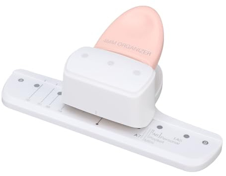 Keenso Perforatrice à 3 Trous pour Cahiers A5 A6 A7, Perforatrice Manuelle avec Espacement de 19 Mm pour Papier à Feuilles Mobiles, Outil de Perforation en Plastique ABS pour Classeurs Personnels A8