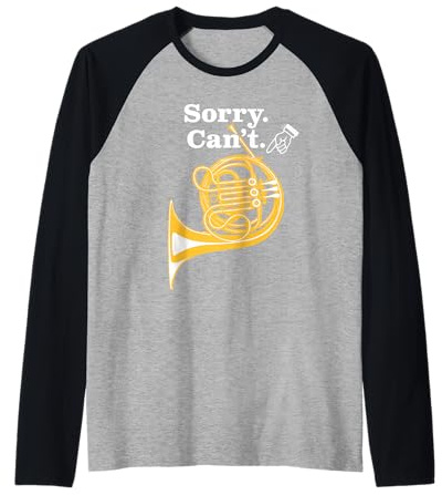J'peux Pas Cor d'harmonie Humour Drôle de Fierté Corniste Manche Raglan