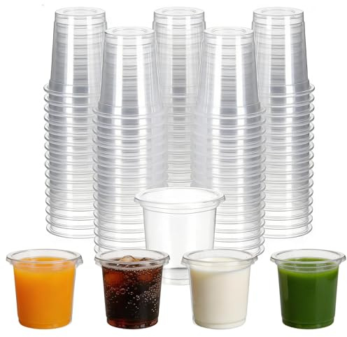 Foonary 500 Stück Schnapsgläser Plastik, 2cl/21ml Transparente Shotgläser Plastikbecher, PP - Material Trinkbecher Wiederverwendbar Becher Plastik für Partys, Hochzeiten und Feste